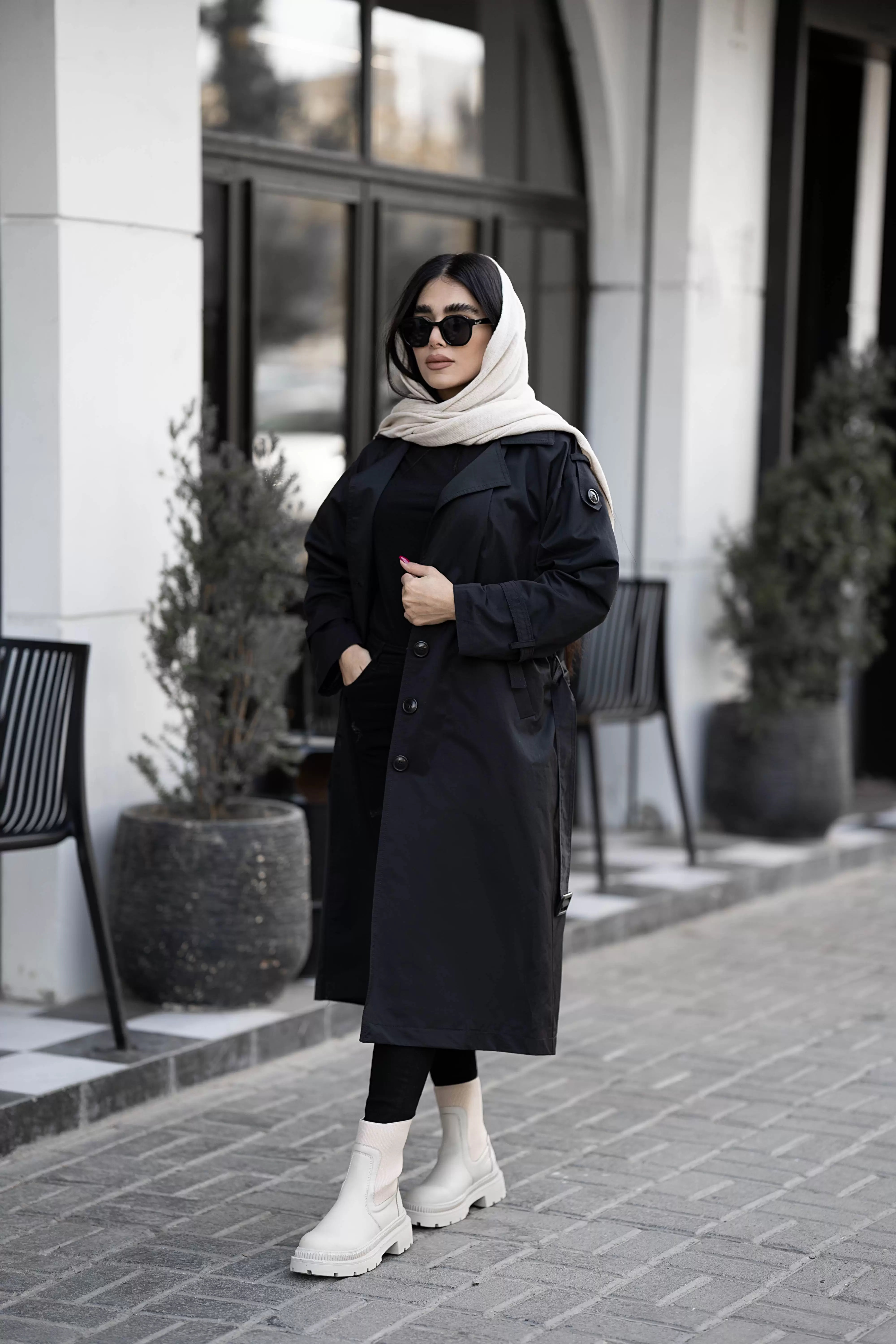 بارانی کتان زارا زنانه قد 120 مدل آیسو